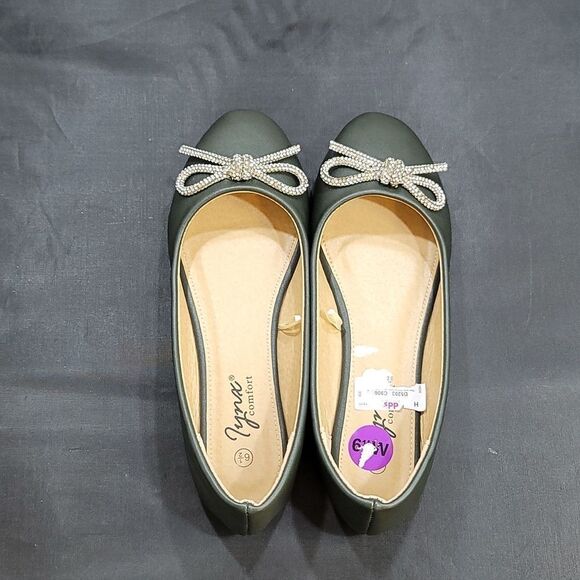 BRAND NEW LYNX JEWEL BOWNOT EMBELLISHMENTS SLIP-ON WOMEN"S FLAT - Picture 6 of 14